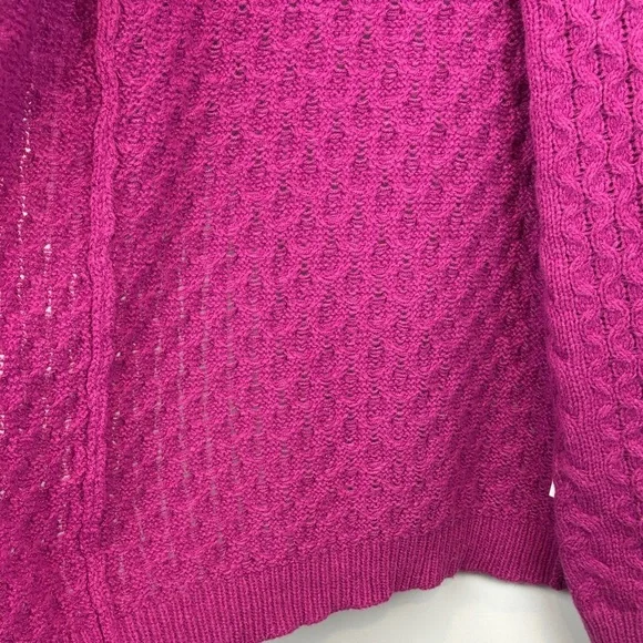 Pink Martini Textured Knit Open Cardigan | Fushia Purple Cozy Layer - Picture 7 of 13